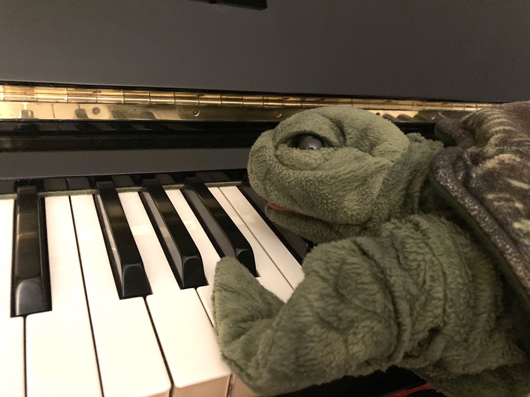 emerald playing piano